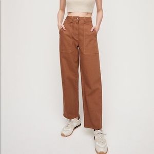 Aritzia Wilfred Free Ryley Pants in Aged Gold